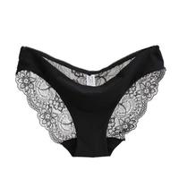 Culotte de bikini sexy en dentelle, tricotée, unie, en coton biologique respirant, taille mi-haute, écologique, anti-bactérienne, patchwork pour femme