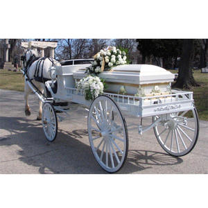 Victoria White Funeral Horse Carriage Antiguo White Funeral Horse Drawn Carriage Estilo abierto White Funeral Horse Carriage - Product Image 1