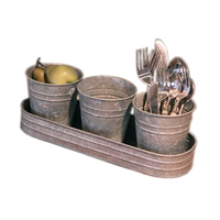 Porte-couverts en métal galvanisé pour table à manger - Rangement écologique pour outils de nettoyage avec tailles personnalisées