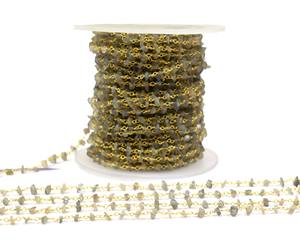 -Labradorite Gemstone Wire Wrapped Perlé Chapelet Chaîne BestJewelry Article pour la fabrication de composants et de bijoux - Product Image 2