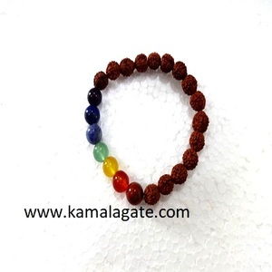 Gemstone Handmade 7 Chakra <b>Bracelets</b> Natural Rudrasksha Gemstone <b>Crystal</b> Quartz <b>Healing</b> Reiki Semi-Precious Stone Crafts on Sale - Product Image 2
