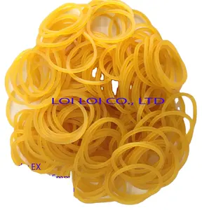 노란 색깔 야채를 묶기를 위한 자연적인 고무 밴드 탄력 있는 킬로그램 당 많은 조각을 위해 얇은 고무 밴드 크기 14