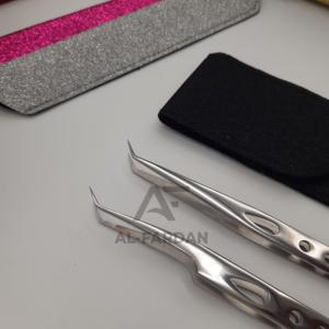 Pince à épiler personnalisée et durable en acier inoxydable avec poignées pointues et dentelées pince à épiler pour polir le volume des cils - Product Image 5