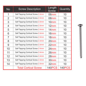 Farhan-tornillo Cortical de autosujeción, 140mm, productos y Co, 2,4 Uds. - Product Image 1