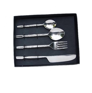 ชุดมีดสแตนเลสทำมือในชุดรับประทานอาหารกระจกโปแลนด์ชุดรับประทานอาหาร4ชิ้นชุดมีดเหล็กสำหรับบ้านโรงแรมร้านอาหาร - Product Image 1