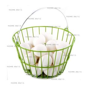 Panier à oeufs fait à la main de couleur verte en fer Panier à oeufs suspendu de cuisine de forme ronde de taille personnalisée à un prix abordable - Product Image 3