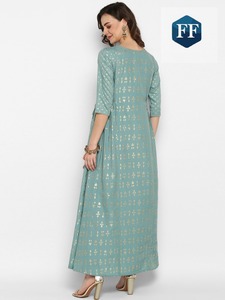 Anarkali-hermoso vestido de rayón, ropa informal de material de rayón, India, paquistaní, y boda para verano, novedad - Product Image 4