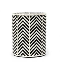 Table basse et tabouret modernes en os de chameau indien incrusté, best-seller, ronds, noir/blanc, nouvelle arrivée