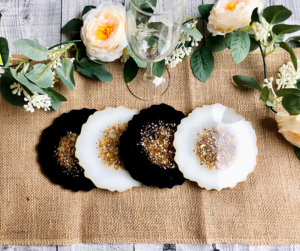 Tapis de Table en résine blanche, ensembles de Table de salle à manger pour un Design classique, logo personnalisé, dessous de verre rond en résine - Product Image 4