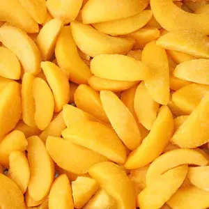 Großhandel gefrorene Pfirsichwürstchen IQF gefrorene gelbe Pfirsichhalben und Stückchen