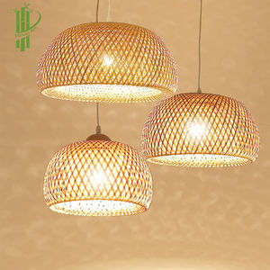 Lámpara colgante de bambú moderna, luz de techo de suspensión de bambú, 2022 - Product Image 5