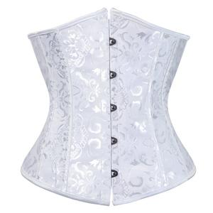 Reversible Plus Size Sexy Corset <b>Tops</b> Rivet Embroidery Leather Material Waist <b>Trainer</b>-Red Black Pink Purple <b>White</b> Gothic - Product Image 1
