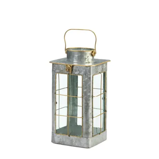Lanterna quadrada galvanizada com punho de ferro, com latão soldado lanterna jesus natal no melhor preço de mercado
