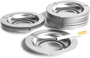 king International Manufacturer Round Ashtray 430 Stainless Steel <b>Cigarette</b> Ash Tray Windproof Ashtray with Lid Desktop - Product Image 5