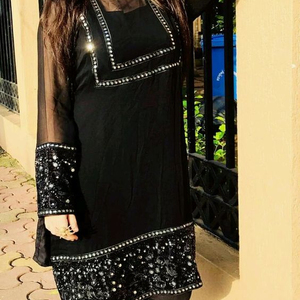 New--Trendy---Kurta with <b>Pant</b> -Dress for Party-wear-dress with Beautiful--applique work for Party/ Wedding =2021 - Product Image 1