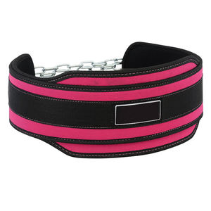 High quality <b>Weight</b> lifting Dipping <b>training</b> Belt with Chain Neoprene Gym Fitness workout Double Support Brace - Product Image 2