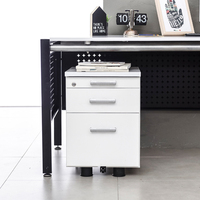 Meuble de rangement mobile Monster Furniture, style industriel moderne, en bois et métal, avec 3 tiroirs, haute qualité, pour bureau à domicile, finition poudrée