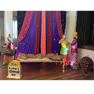 Dekorasi Pesta Mehndi dengan Tema Punjabi Dekor Pernikahan Properti Pemotretan Baru Platform Stan Foto Tema Pernikahan Punjabi