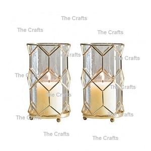 Bougeoir en fer avec cheminée en verre Taille et forme personnalisées Bougeoir décoratif pour fête de mariage et utilisation événementielle - Product Image 3