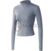 Veste de yoga zippée pour femme, grande taille, imperméable, respirante, de haute qualité, avec logo personnalisé, pour la gym et les vêtements de sport