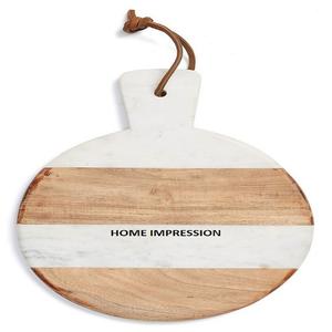 Quantité en vrac élégante exigeant des planches à découper en marbre et en bois décoratives faites à la main planches à découper de créateur indiennes modernes - Product Image 3