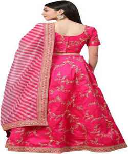 Vêtements de mariage georgette soie impression travail lehenga choli avec feuille d'impression dupatta prix de gros textile vêtement - Product Image 6