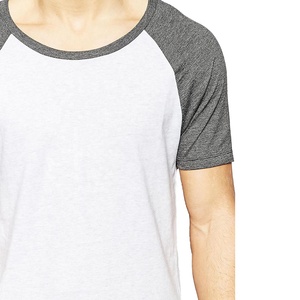 Camiseta de manga corta de raglán para hombre, prenda de vestir, transpirable, con contraste de cuello redondo, venta al por mayor, nueva tendencia - Product Image 4