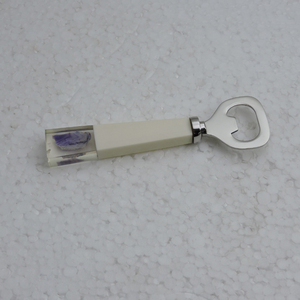 Abrebotellas de resina azul y madera, mango de diseño único hecho a mano y acero inoxidable con chapado en plata - Product Image 4