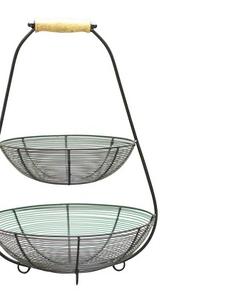 Panier de stockage de vaisselle de cuisine de conception standard dans le panier de fruits adapté aux besoins du client de taille et de forme de couleur noire de fer - Product Image 3