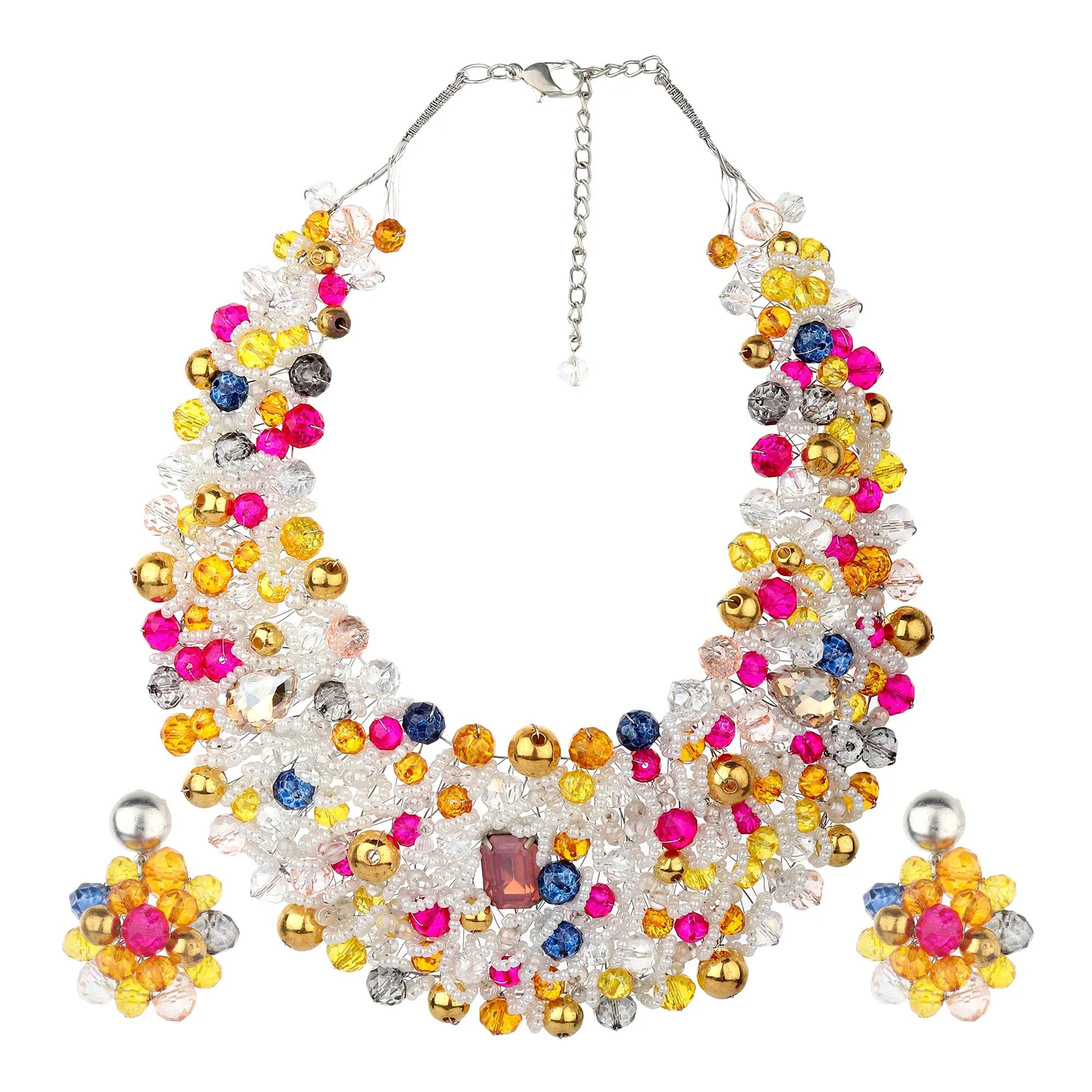 Летнее пляжное ожерелье-чокер ручной работы с нестандартным жемчугом в богемном стиле с цветными бусинами ювелирные изделия