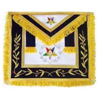 Magnifique Régalia Maçonnique Ordre de l'Étoile de l'Orient Tablier Collier Écharpes OES avec Tissu Brodé