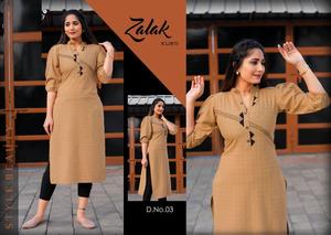 Vestido indio de algodón liso con cuello elegante, manga elegante, para todas las ocasiones, para boda, novedad - Product Image 3