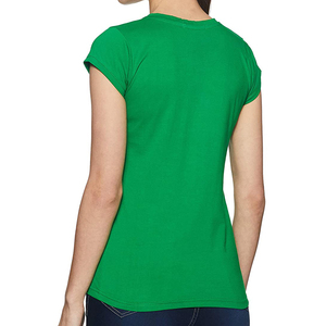 Camiseta verde personalizada para mujer, camiseta lisa negra para mujer, Camiseta de algodón en blanco - Product Image 6