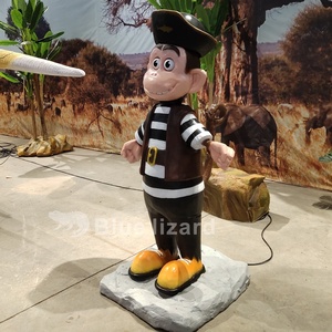 Animal animatrónico personalizado de tamaño real, estatua de mono pirata de dibujos animados artificiales de zoo, a la venta - Product Image 4