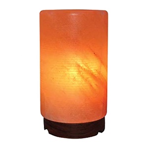 Pink Organic Material Carved Angel Theme Cylinder Shape Salt Lamp-Sian Enterprises - Product Image 1