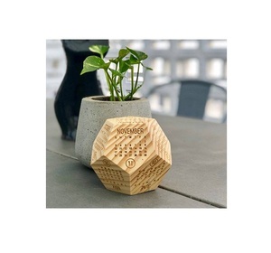 VIETNAM WOODEN HEXAGON <b>CALENDAR</b> FULL 12 MONTHS for DESKTOP and DECORATE HOME and GIFT (PITA +84 7979 87481) - Product Image 1