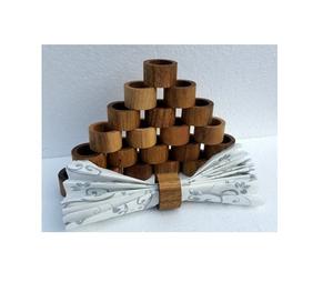 Porte-serviettes en bois artisanal, artisanal pour Table, ensemble d'anneaux de serviettes en bois, à utiliser pour la cuisine - Product Image 1