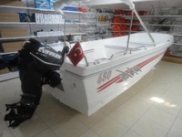 Bateau de pêche en fibre de verre PREMIUM SAFTER MARINE KING 480, durable, certifié CE, moteur hors-bord essence 50 CV, longueur 4,8 m, 4-5 personnes