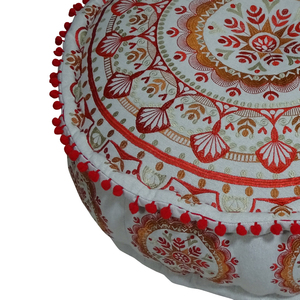Malani Impex Inc 2023 verano estilo moderno redondo Mandala otomano PUF pompón tela diseñador de interiores decoración del hogar por fabricante - Product Image 2
