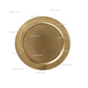 Assiette de service en cuivre martelé, forme ronde, taille personnalisée, sous-assiette pour fournisseur en gros - Product Image 6
