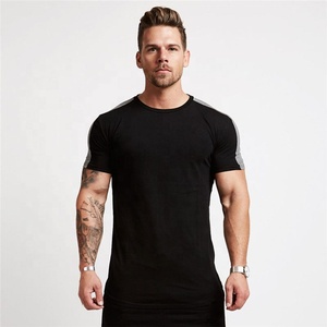 OEM venta al por mayor hombres entrenamiento de gimnasia camiseta personalizada hombres Slim Fit Atlético camiseta dobladillo curvo cuello redondo liso Oversize camiseta para hombres - Product Image 4