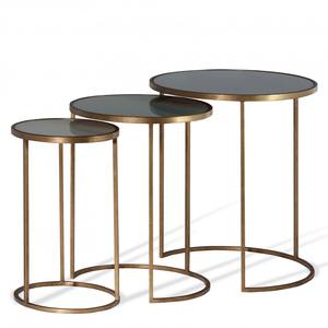 VIAF-1015 Elegant Iron <b>Nested</b> <b>Tables</b> <b>Set</b> Modern Round Metal Side <b>Tables</b> for Living Room Home Decor Accent Furniture Indoor Use - Product Image 1