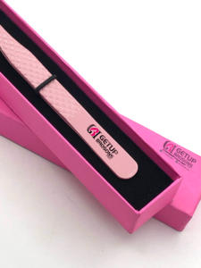 Pince à épiler d'extension de cils en acier inoxydable de haute qualité Revêtement en poudre d'instruments de beauté rose clair meilleur design russe - Product Image 6