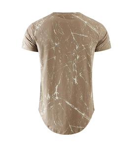 Vente chaude T-shirt décontracté pour hommes Streetwear Hipster Style Hip Hop avec ourlet déchiré Design vieilli et impression de motifs - Product Image 2