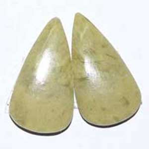 พลอย Cabochon คู่ทำจากงู,พลอยเทียมสีเขียวธรรมชาติขนาดฟรีสำหรับทำเครื่องประดับ DIY คู่หิน - Product Image 1