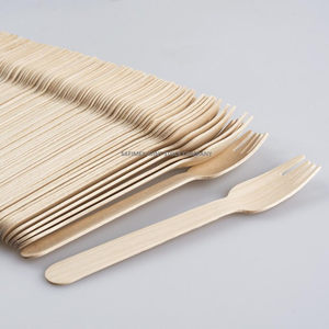 Ensemble de couverts jetables biodégradables en bois pour la restauration, les hôtels, la livraison à emporter et le camping - Product Image 4