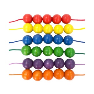 Cuentas de madera para entrenamiento de niños, clavijas de madera para juguetes, juguetes de enhebrado de madera - Product Image 5