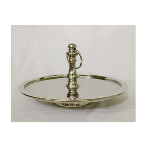 Support à gâteau rond de haute qualité en aluminium nickelé avec pied, qualité supérieure, vente chaude, finition brillante, support à gâteau moderne - Product Image 2