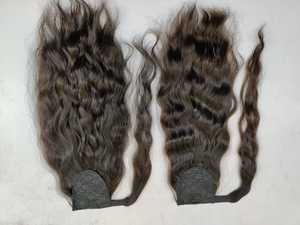 Wholesale 32 Inches Unprocessed Top Grade Indian Temple <b>Hair</b> <b>Ponytail</b> 100% Original Natural Wave Lace Closure Machine Double - Product Image 6