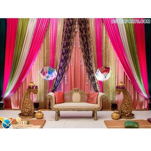 <b>Backdrop</b> and Drapes for Mehndi Event Multi Color Mehndi Stage <b>Backdrop</b> Drapes Mehndi Sangeet Stage Decor <b>Backdrops</b> - Product Image 1